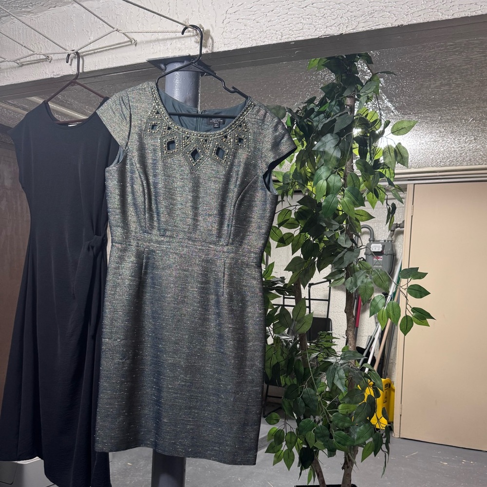 Elegant Green and Metallic Dress